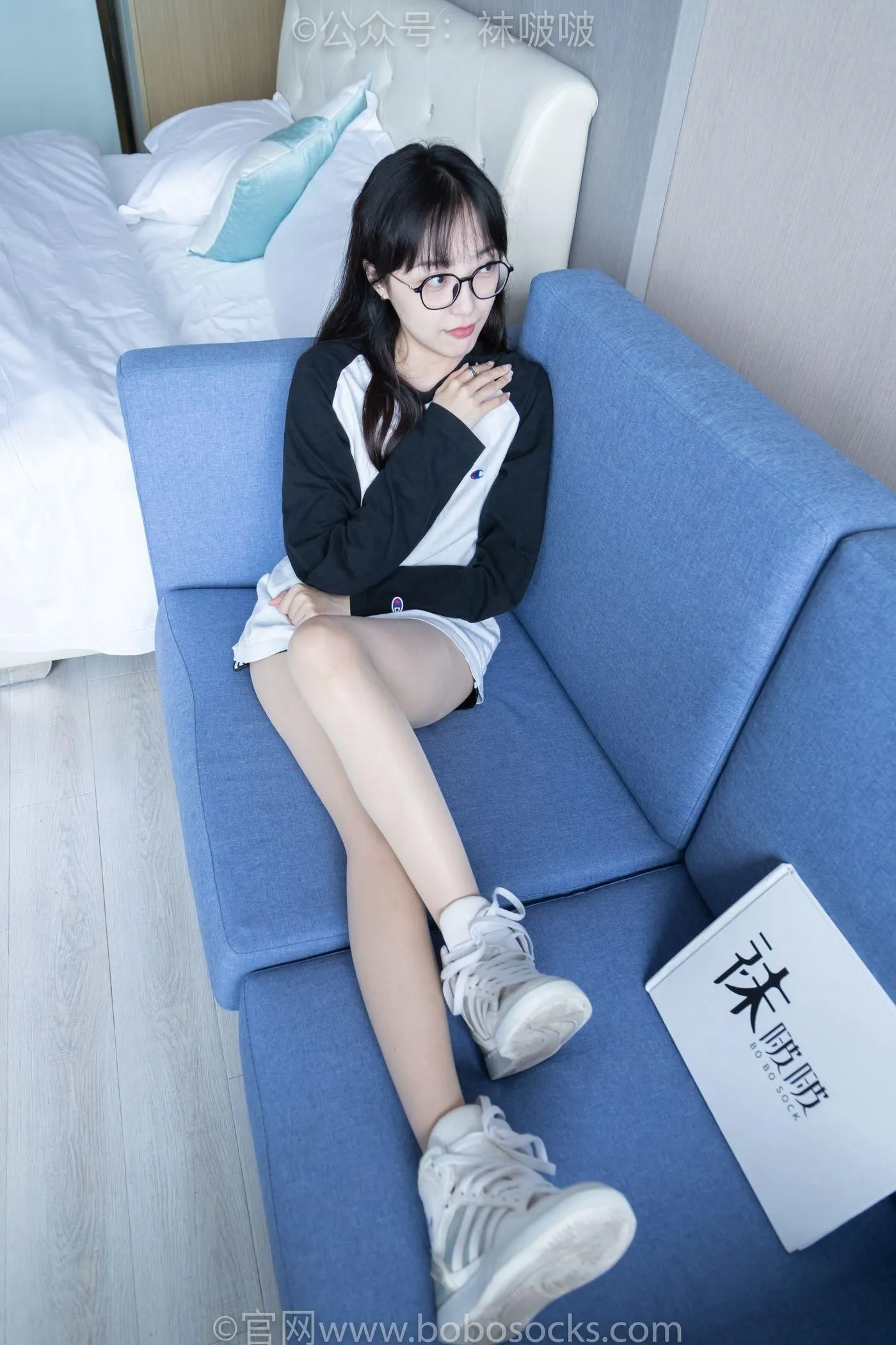 [BoBoSocks袜啵啵]NO.015 稚予-阿迪板鞋、白色短棉袜、肉丝 [135P]插图3